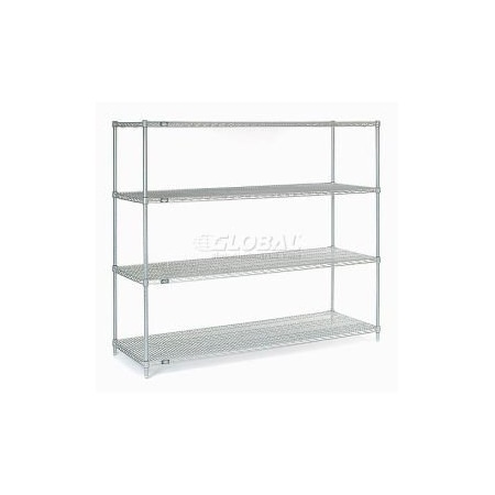 Global Equipment Nexelate    Silver Epoxy Wire Shelving Starter 72"W x 30"D x 63"H 30726EP